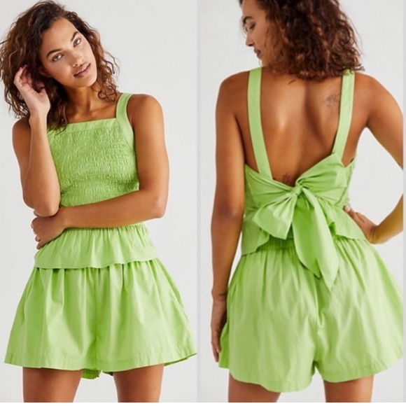 Free People Pants - Free People Fez Set in Lime Green
